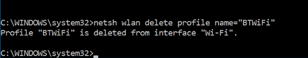 netsh wlan slette profilnavn = WiFiName